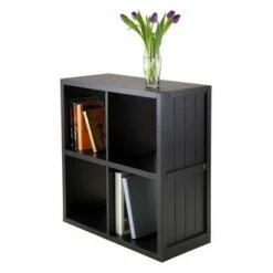 27" Timothy Shelf 2X2 Slots Black - Winsome