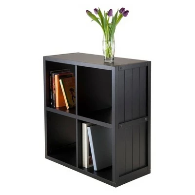 27" Timothy Shelf 2X2 Slots Black - Winsome 3 27" Timothy Shelf 2X2 Slots Black - Winsome