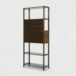Selma Bamboo Bookcase Right Facing Spindle Cabinet - Boraam Natural