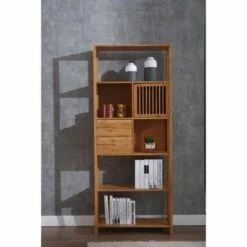 Selma Bamboo Bookcase Right Facing Spindle Cabinet - Boraam Natural 21 Selma Bamboo Bookcase Right Facing Spindle Cabinet - Boraam Natural -Bookshelves Sales Shop unnamed file 1754