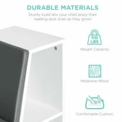 Best Choice Products 6-Cubby Kids Bedroom Storage Organizer, Multi-Purpose Bookcase w/ Cushioned Reading Nook -Bookshelves Sales Shop unnamed file 1762