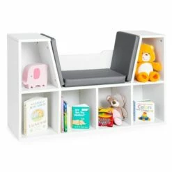 Best Choice Products 6-Cubby Kids Bedroom Storage Organizer, Multi-Purpose Bookcase w/ Cushioned Reading Nook -Bookshelves Sales Shop unnamed file 1764