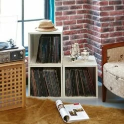 Way Basics Eco Stackable Vinyl Record Storage Cube White -Bookshelves Sales Shop unnamed file 1774