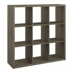 ClosetMaid 459000 Heavy Duty Decorative Bookcase Open Back 9-Cube Storage Organizer, Graphite Gray (2 Pack)