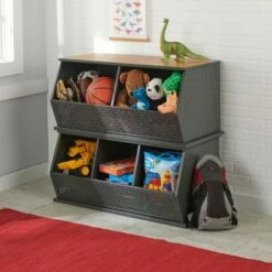 Badger Basket Metal and Bamboo 3 Bin Stackable Storage Cubby Charcoal/Natural 17 Badger Basket Metal and Bamboo 3 Bin Stackable Storage Cubby Charcoal/Natural -Bookshelves Sales Shop unnamed file 1858
