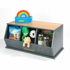 Badger Basket Metal and Bamboo 3 Bin Stackable Storage Cubby Charcoal/Natural 19 Badger Basket Metal and Bamboo 3 Bin Stackable Storage Cubby Charcoal/Natural -Bookshelves Sales Shop unnamed file 1860