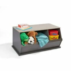 Badger Basket 3 Bin Stackable Storage Cubby Charcoal/Gray Woodgrain 11 Badger Basket 3 Bin Stackable Storage Cubby Charcoal/Gray Woodgrain -Bookshelves Sales Shop unnamed file 1870