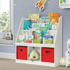 Kids' Bookrack with 3 Cubbies - RiverRidge Home