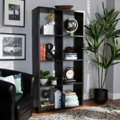 Janne 8 Cube Multipurpose Storage Shelf Dark Brown - Baxton Studio -Bookshelves Sales Shop unnamed file 1901