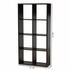 Janne 8 Cube Multipurpose Storage Shelf Dark Brown - Baxton Studio -Bookshelves Sales Shop unnamed file 1903