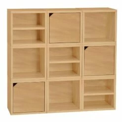Way Basics Eco Stackable Connect Cube with Shelf Modular Cubby Organizer Storage System Natural Wood Grain -Bookshelves Sales Shop unnamed file 1913