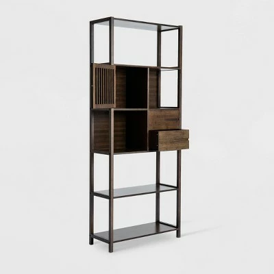 Selma Bamboo Bookcase Left Facing Spindle Cabinet - Boraam Natural 4 Selma Bamboo Bookcase Left Facing Spindle Cabinet - Boraam Natural - Image 2