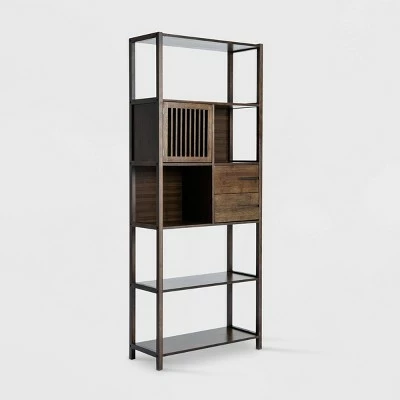 Selma Bamboo Bookcase Left Facing Spindle Cabinet - Boraam Natural 8 Selma Bamboo Bookcase Left Facing Spindle Cabinet - Boraam Natural - Image 6