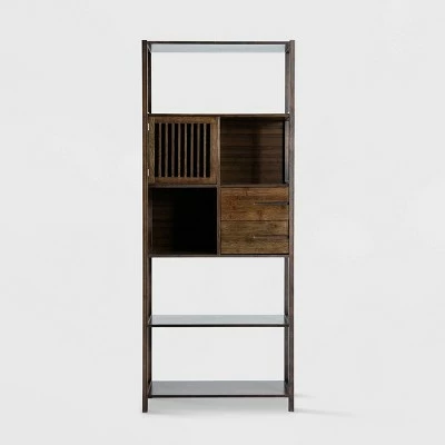 Selma Bamboo Bookcase Left Facing Spindle Cabinet - Boraam Natural 10 Selma Bamboo Bookcase Left Facing Spindle Cabinet - Boraam Natural - Image 8
