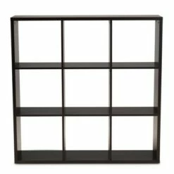 Janne 9 Cube Multipurpose Storage Shelf Dark Brown - Baxton Studio