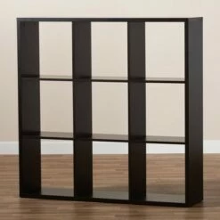 Janne 9 Cube Multipurpose Storage Shelf Dark Brown - Baxton Studio -Bookshelves Sales Shop unnamed file 1981