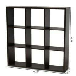 Janne 9 Cube Multipurpose Storage Shelf Dark Brown - Baxton Studio -Bookshelves Sales Shop unnamed file 1982