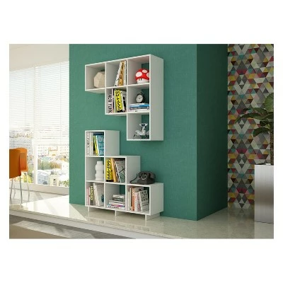 Cascavel 38.58" Stair Cubbies White - Manhattan Comfort 4 Cascavel 38.58" Stair Cubbies White - Manhattan Comfort - Image 2