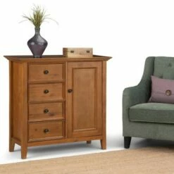 WyndenHall 37" Halifax Medium Storage Cabinet - Wyndehall Hickory Brown