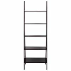 5 Shelf Ladder Bookcase - Flora Home Espresso