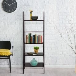 5 Shelf Ladder Bookcase - Flora Home Espresso -Bookshelves Sales Shop unnamed file 2081