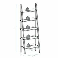 5 Shelf Ladder Bookcase - Flora Home Espresso -Bookshelves Sales Shop unnamed file 2082