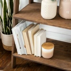 68.25" Boho 4 Tier Solid Wood Ladder Bookshelf Plant Stand - Saracina Home Gray -Bookshelves Sales Shop unnamed file 2117