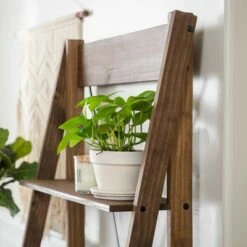 68.25" Boho 4 Tier Solid Wood Ladder Bookshelf Plant Stand - Saracina Home Gray -Bookshelves Sales Shop unnamed file 2119