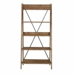 68.25" Boho 4 Tier Solid Wood Ladder Bookshelf Plant Stand - Saracina Home Gray -Bookshelves Sales Shop unnamed file 2122