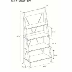 68.25" Boho 4 Tier Solid Wood Ladder Bookshelf Plant Stand - Saracina Home Gray -Bookshelves Sales Shop unnamed file 2125
