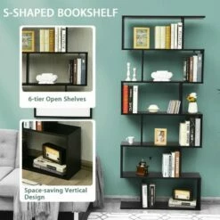 Costway 6 Tier S-Shaped Bookshelf Storage Display Bookcase Decor Z-Shelf 18 Costway 6 Tier S-Shaped Bookshelf Storage Display Bookcase Decor Z-Shelf -Bookshelves Sales Shop unnamed file 2133