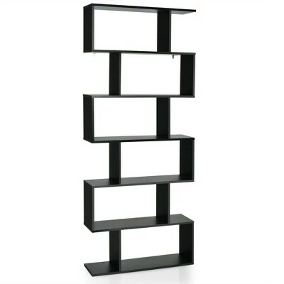 Costway 6 Tier S-Shaped Bookshelf Storage Display Bookcase Decor Z-Shelf 12 Costway 6 Tier S-Shaped Bookshelf Storage Display Bookcase Decor Z-Shelf - Image 10