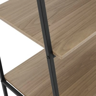 72" Open Storage Ladder Bookshelf - Saracina Home Dark Walnut 5 72" Open Storage Ladder Bookshelf - Saracina Home Dark Walnut - Image 3