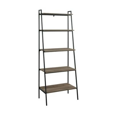 72" Open Storage Ladder Bookshelf - Saracina Home Dark Walnut 8 72" Open Storage Ladder Bookshelf - Saracina Home Dark Walnut - Image 6