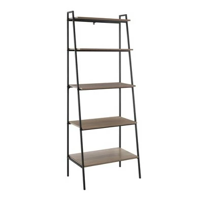 72" Open Storage Ladder Bookshelf - Saracina Home Dark Walnut 9 72" Open Storage Ladder Bookshelf - Saracina Home Dark Walnut - Image 7
