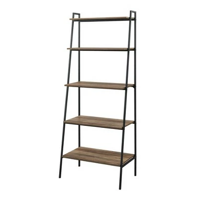 72" Open Storage Ladder Bookshelf - Saracina Home Dark Walnut 10 72" Open Storage Ladder Bookshelf - Saracina Home Dark Walnut - Image 8