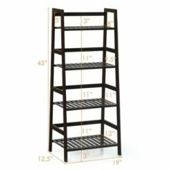 Costway 4-Tier Bamboo Ladder Shelf Plant Display Stand Rack Bookshelf Dark Brown 13 Costway 4-Tier Bamboo Ladder Shelf Plant Display Stand Rack Bookshelf Dark Brown -Bookshelves Sales Shop unnamed file 2210