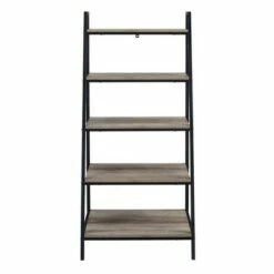 56" Metal and Wood Tiered Ladder Bookcase - Saracina Home Dark Walnut 14 56" Metal and Wood Tiered Ladder Bookcase - Saracina Home Dark Walnut -Bookshelves Sales Shop unnamed file 2282