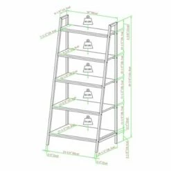 56" Metal and Wood Tiered Ladder Bookcase - Saracina Home Dark Walnut 18 56" Metal and Wood Tiered Ladder Bookcase - Saracina Home Dark Walnut -Bookshelves Sales Shop unnamed file 2286