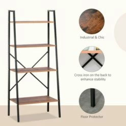 HomCom 4-Tier Vintage Look Ladder Book Shelf -Bookshelves Sales Shop unnamed file 2299