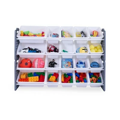 UNiPLAY Toy Organizer With 20 Removable Storage Bins and Block Play Panel, Multi-Size Bin Organizer 5 UNiPLAY Toy Organizer With 20 Removable Storage Bins and Block Play Panel, Multi-Size Bin Organizer - Image 3