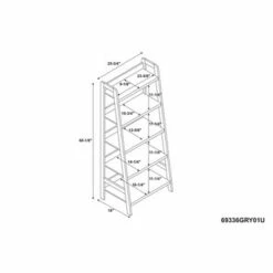 60.13" 5 Shelf Bookshelf Gray - Linon -Bookshelves Sales Shop unnamed file 2310