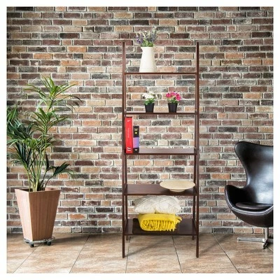 72" Shelf Ladder Bookcase - Flora Home Espresso 7 72" Shelf Ladder Bookcase - Flora Home Espresso - Image 5