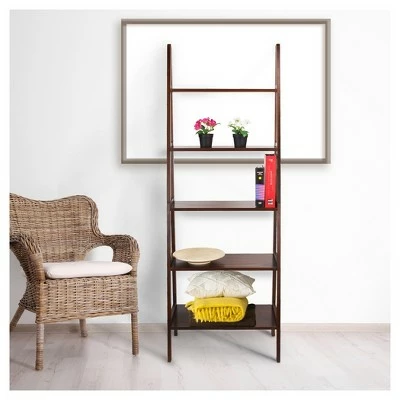 72" Shelf Ladder Bookcase - Flora Home Espresso 8 72" Shelf Ladder Bookcase - Flora Home Espresso - Image 6