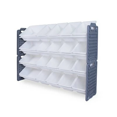 UNiPLAY Toy Organizer With 20 Removable Storage Bins and Block Play Panel, Multi-Size Bin Organizer 7 UNiPLAY Toy Organizer With 20 Removable Storage Bins and Block Play Panel, Multi-Size Bin Organizer - Image 5