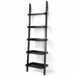 Costway Ladder Shelf 5-Tier Plant Stand Wall-leaning Bookcase Display Rack Black -Bookshelves Sales Shop unnamed file 2330