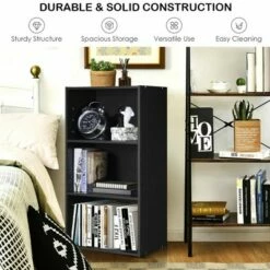 Costway 3 Open Shelf Bookcase Modern Multi-functional Storage Display Cabinet Black -Bookshelves Sales Shop unnamed file 237