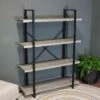 Sunnydaze Decor Sunnydaze 4 Shelf Industrial Style Freestanding Etagere Bookshelf with Wood Veneer Shelves - Oak Gray Veneer
