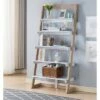 70.75" Prosima Leaning Bookcase White/Weathered White - miBasics -Bookshelves Sales Shop unnamed file 2387