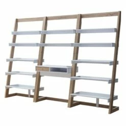 70.75" Prosima Leaning Bookcase White/Weathered White - miBasics -Bookshelves Sales Shop unnamed file 2388